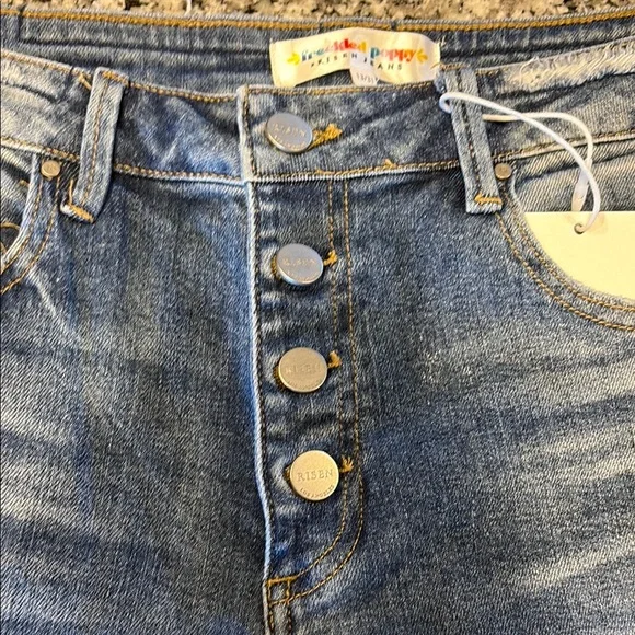 Distressed  Risen Blue Jeans - Picture 3 of 4